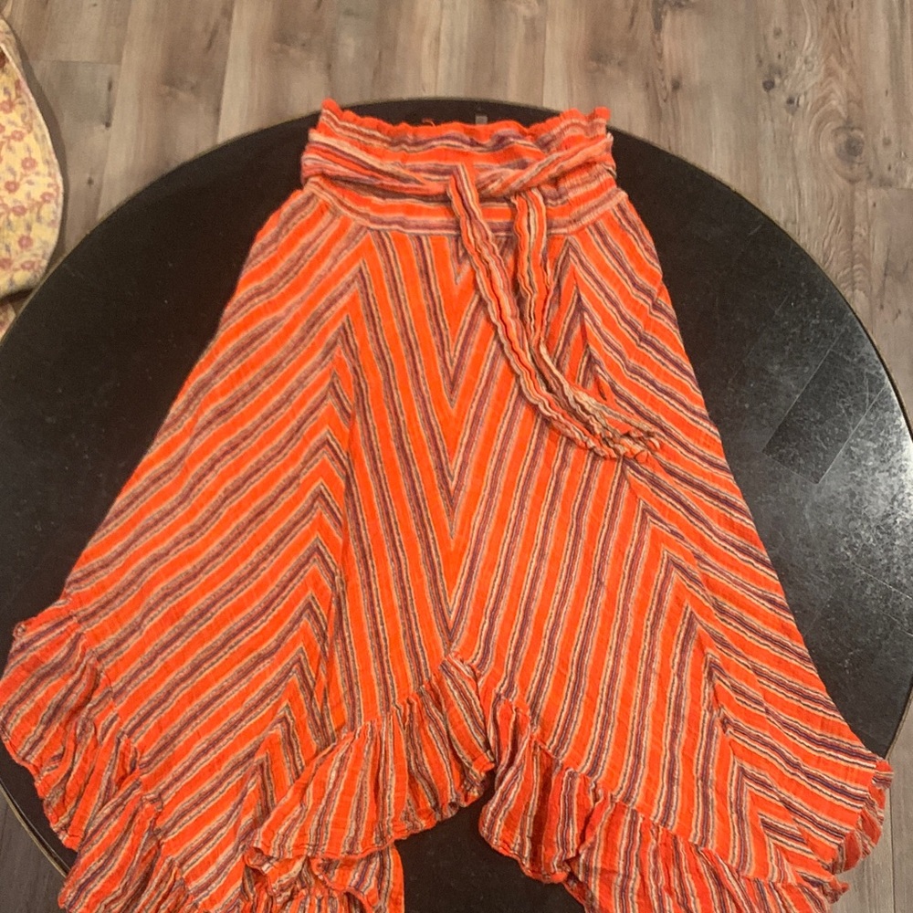 Free People Skirt XS Orange/Blue